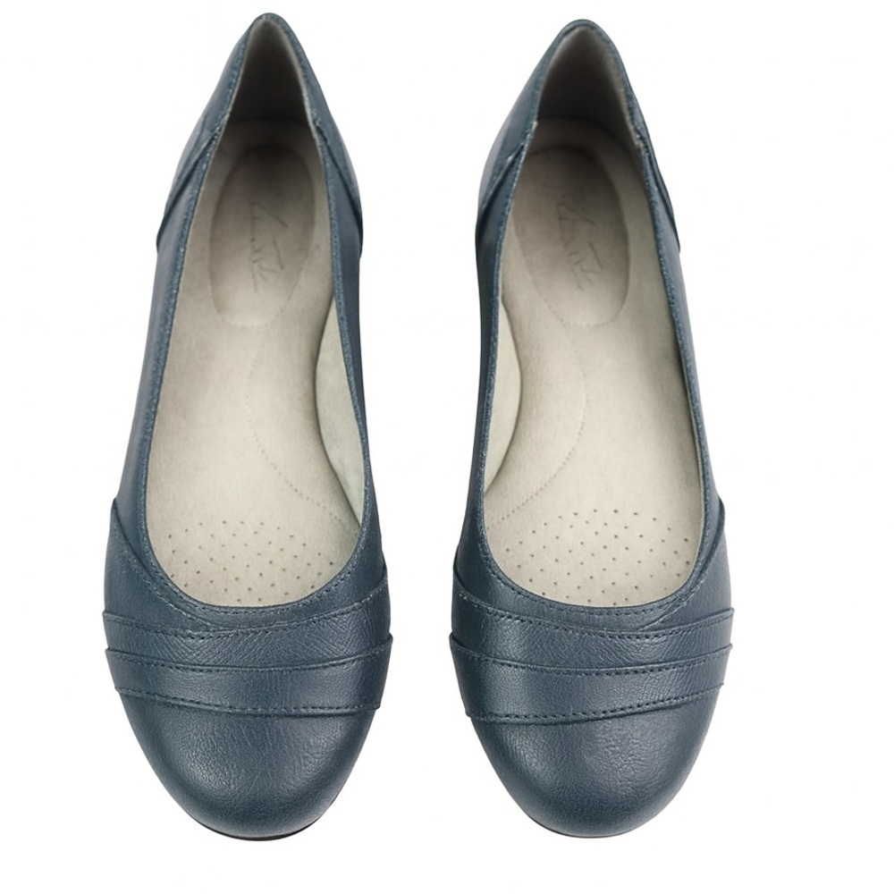 Life Stride Soft System Sz 6.5 Wide Navy Blue Slip-On Flats Excellent Condition